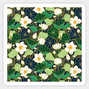 Lily pond floral bohemian pattern Sticker